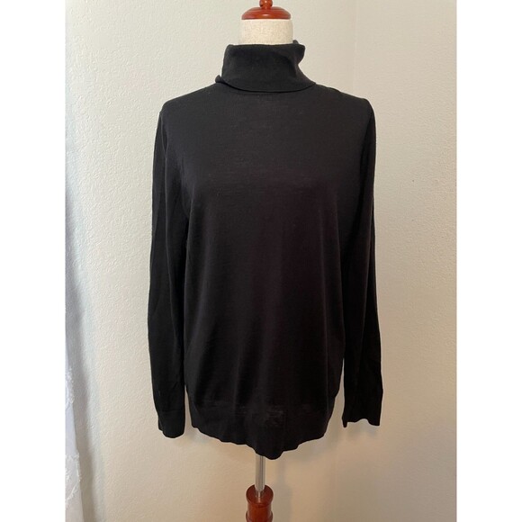 Ann Taylor 100% Merino Wool Black Turtleneck Sweater Women’s XXL Lightweight - Picture 1 of 7